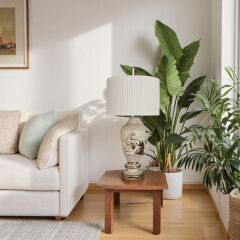 Jesyy Figür Kabartmalı Krem Abajur