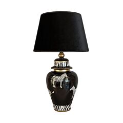Cerny Zebre Figürlü Siyah Abajur