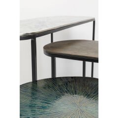 Ray Renkli Alüminyum 3'lü Zigon Sehpa