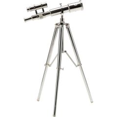 Telescope Gümüş Dekoratif Saat 49cm