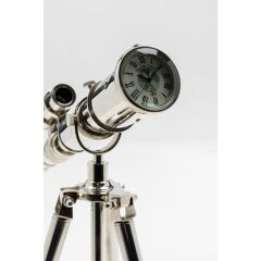 Telescope Gümüş Dekoratif Saat 49cm