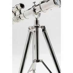 Telescope Gümüş Dekoratif Saat 49cm