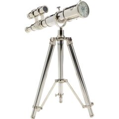 Telescope Gümüş Dekoratif Saat 49cm
