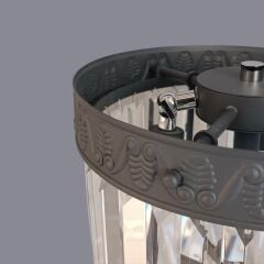 Tener Koyu Gri Cam Abajur