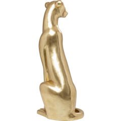 Sitting Leopard Gold Dekoratif Figür