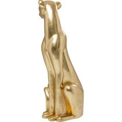 Sitting Leopard Gold Dekoratif Figür