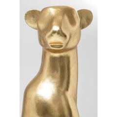 Sitting Leopard Gold Dekoratif Figür