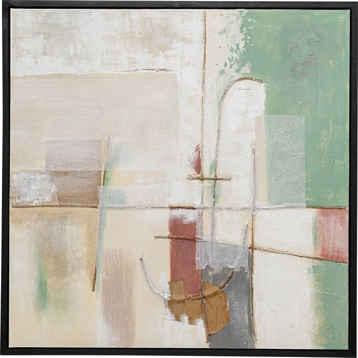 Dust Green Çerçeveli Resim 120x120cm