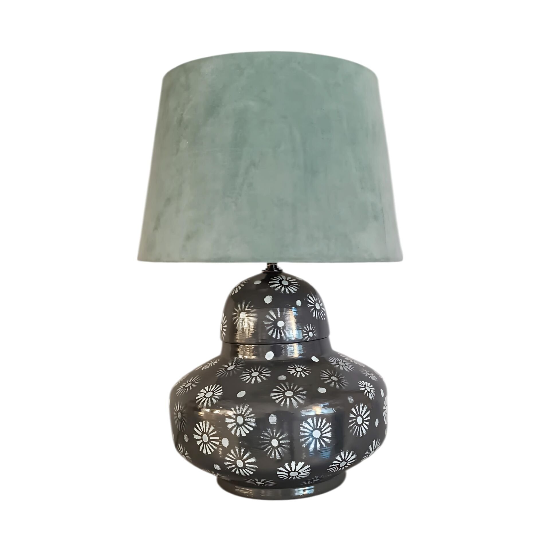 Alore Desenli Koyu Gri Abajur