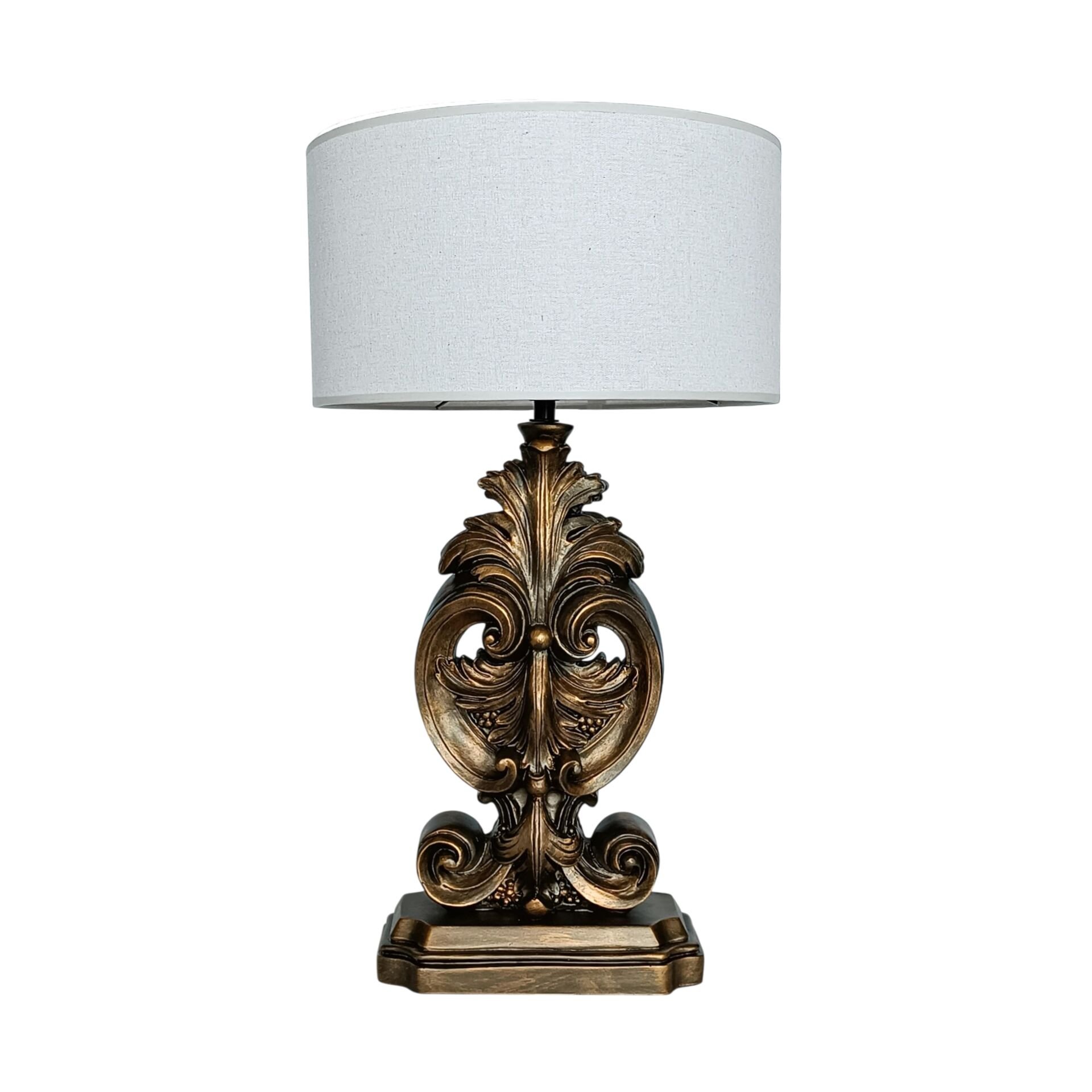 Merin Motifli Eskitme Gold Abajur