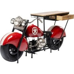 Bar Kırmızı Motosiklet Ahşap Konsol
