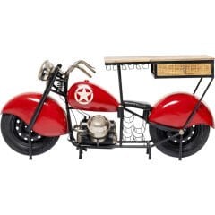 Bar Kırmızı Motosiklet Ahşap Konsol