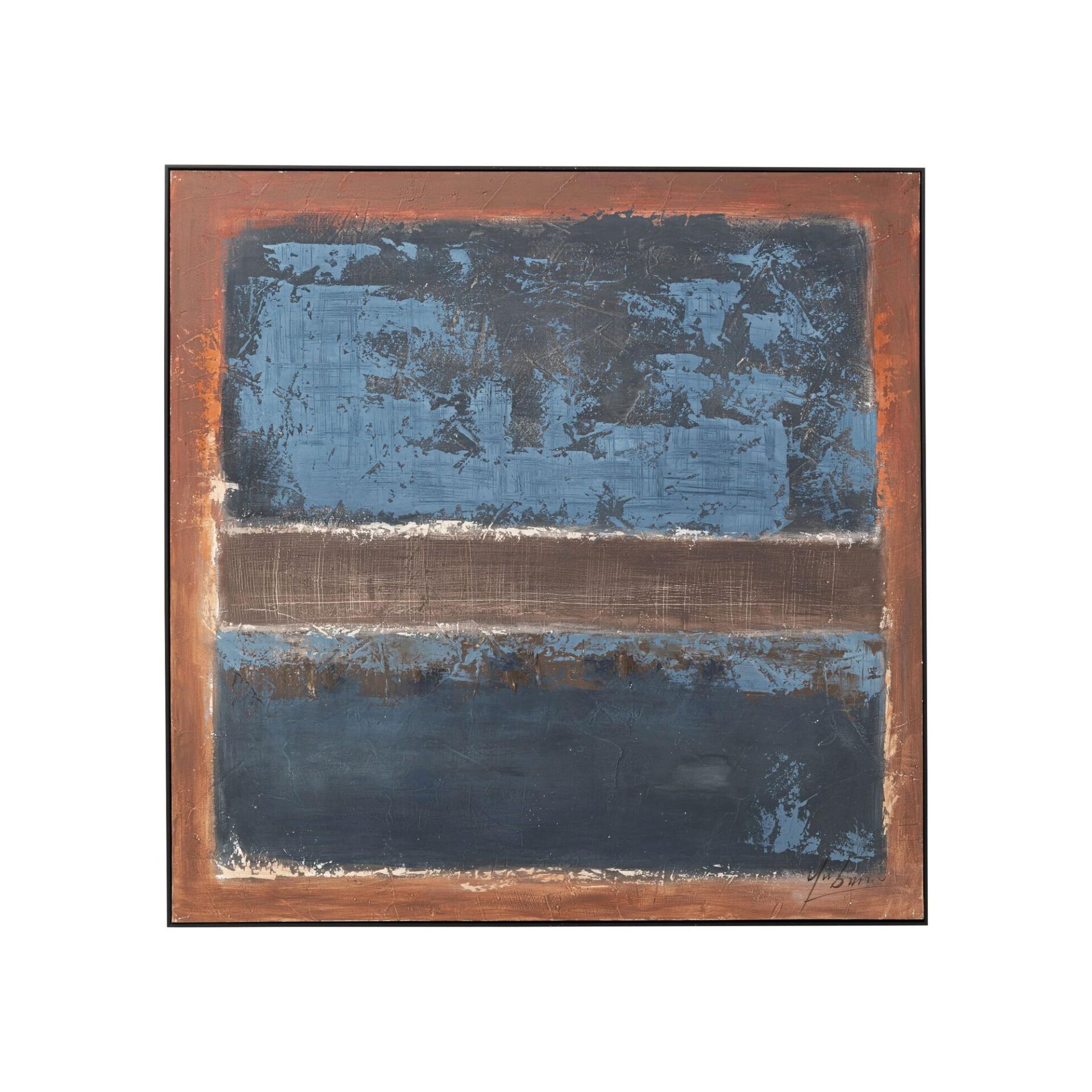Framed Picture Silence Blue 120x120cm