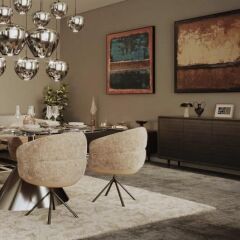 Framed Picture Silence Blue 120x120cm