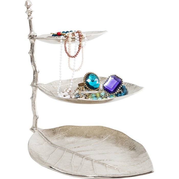 Etagere Leaf Gümüş Dekoratif Dresuar