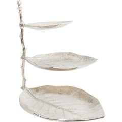 Etagere Leaf Gümüş Dekoratif Dresuar