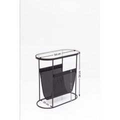 Mesh Journal Cam Gazete Sehpası