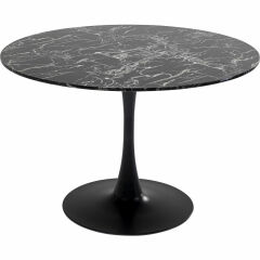 Veneto Marble Black Mermer Yemek Masası