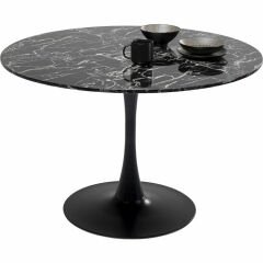 Veneto Marble Black Mermer Yemek Masası