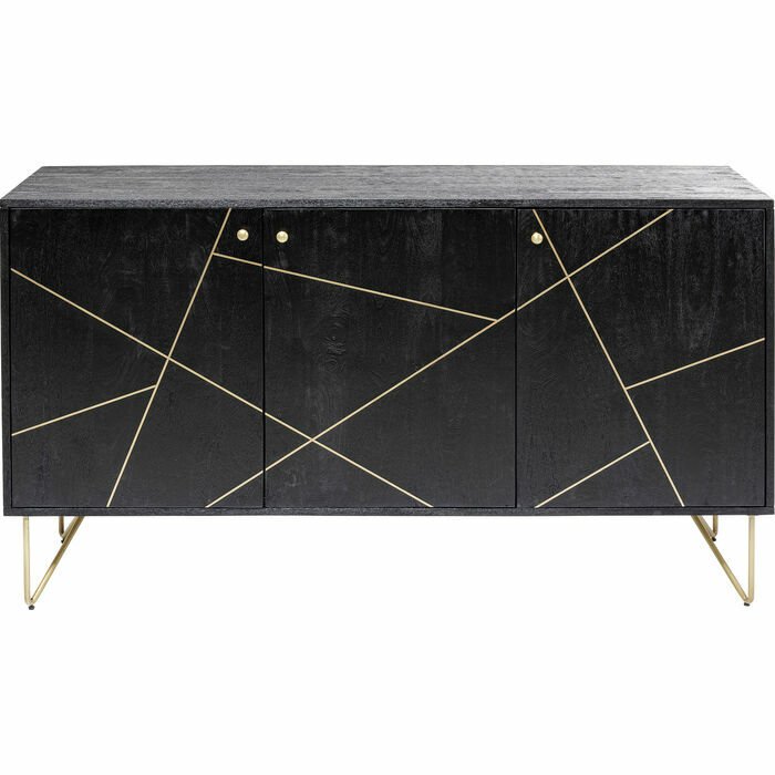 Gold Vein 3 Doors Masif Ahşap Büfe