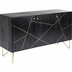 Gold Vein 3 Doors Masif Ahşap Büfe