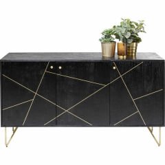 Gold Vein 3 Doors Masif Ahşap Büfe