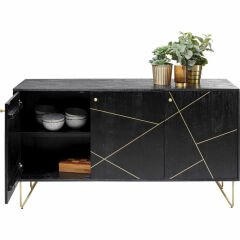 Gold Vein 3 Doors Masif Ahşap Büfe