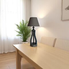 Nethe Dama Desen Koyu Yeşil Abajur