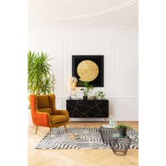 Gold Vein 6 Çekmeceli Masif Ahşap Konsol 145x82 cm