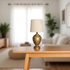 Lendra Motifli Gold Abajur