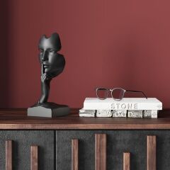 Quiet Face Black Dekoratif Obje