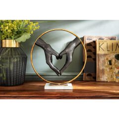 Elements Heart Hand Mermer Dekoratif Obje