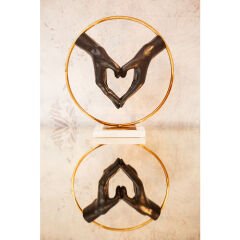 Elements Heart Hand Mermer Dekoratif Obje
