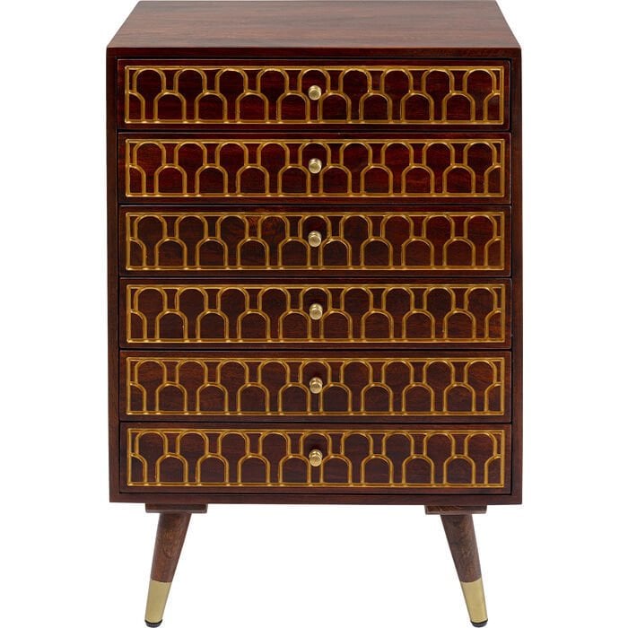 Muskat 6 Drawers Masif Ahşap Şifonyer