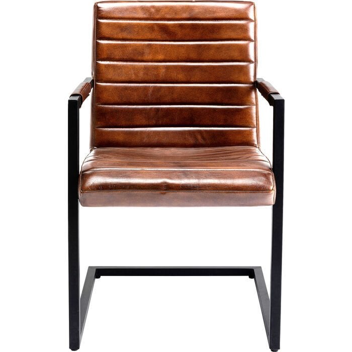 Cantilever Armchair Lola Leather Brown Sandalye