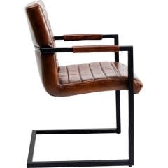 Cantilever Armchair Lola Leather Brown Sandalye
