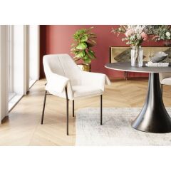 Armrest Bess Krem Polyester Sandalye