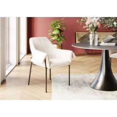 Armrest Bess Krem Polyester Sandalye