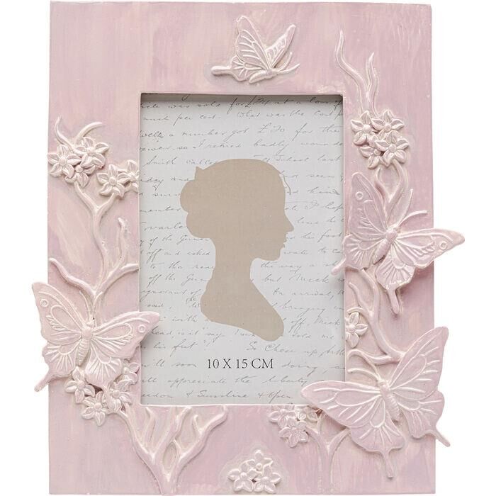 Picture Frame Butterfly Pink 10x15cm