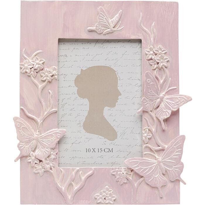 Picture Frame Butterfly Pink 10x15cm