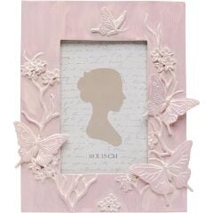 Picture Frame Butterfly Pink 10x15cm