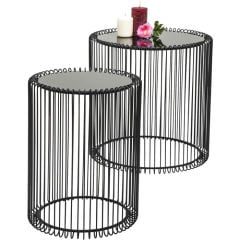Wire Siyah 2'li Yan Sehpa