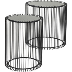 Wire Siyah 2'li Yan Sehpa