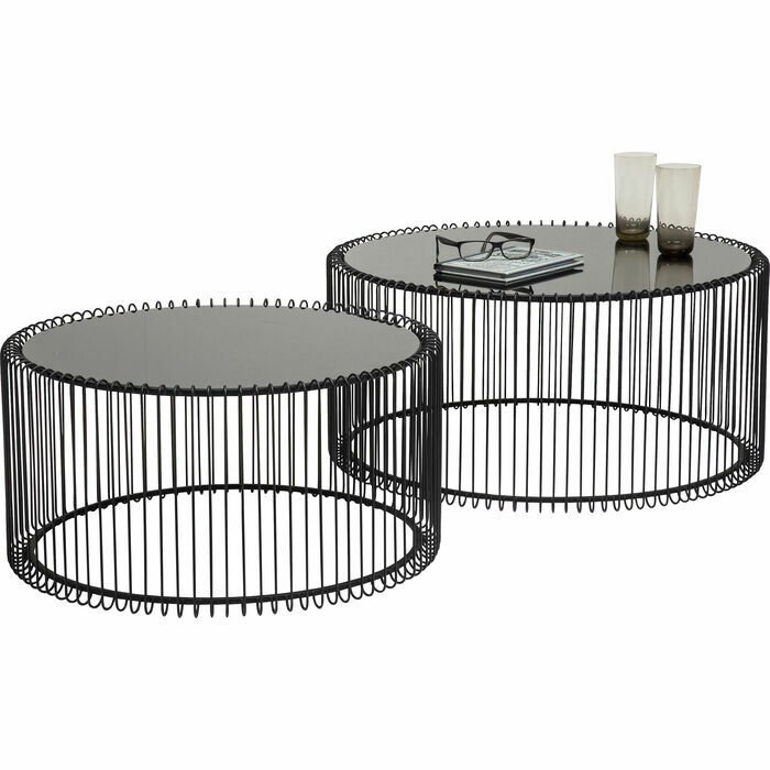 Wire Siyah 2'li Sehpa
