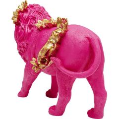 Deco Figurine Flower Lion Pink 19cm