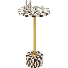 Side Table Domero Star Brown White Sehpa