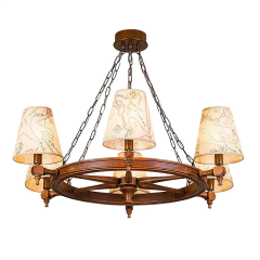 Porto Silindir Avize Ahşap Gövde / Harita Şapkalı