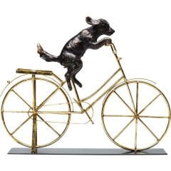 Dog With Bicycle Dekoratif Obje 44 cm