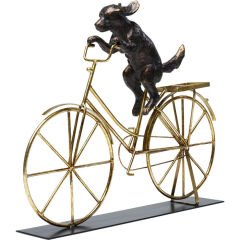 Dog With Bicycle Dekoratif Obje 44 cm