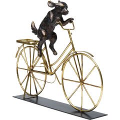Dog With Bicycle Dekoratif Obje 44 cm